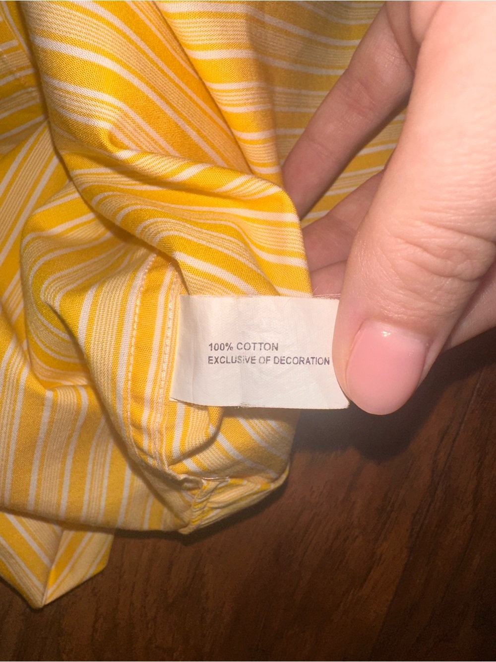 GAP 100% Cotton Men's Yellow and White Striped Dress Shirt Size XL - Picture 5 of 8